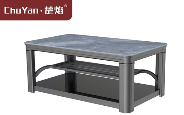 LETOU樂投高端升降茶幾電暖桌 茶幾智能升降電器B24-莫尼灰[固定中層]