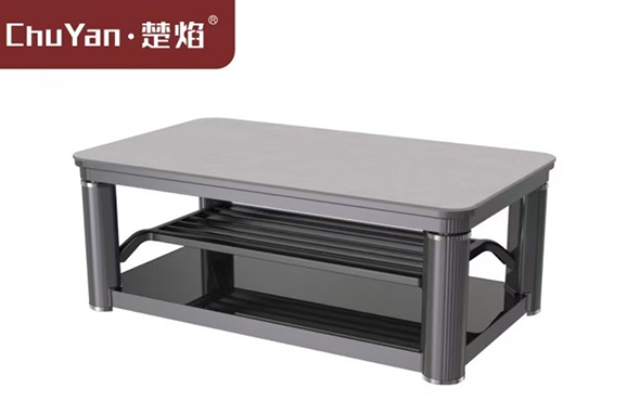 LETOU樂(lè)投高端升降茶幾電暖桌 茶幾智能升降電器E22-阿瑪尼灰[固定中層]