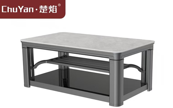 LETOU樂投高端升降茶幾電暖桌 茶幾智能升降電器B24-6-路易斯灰[同步升降]