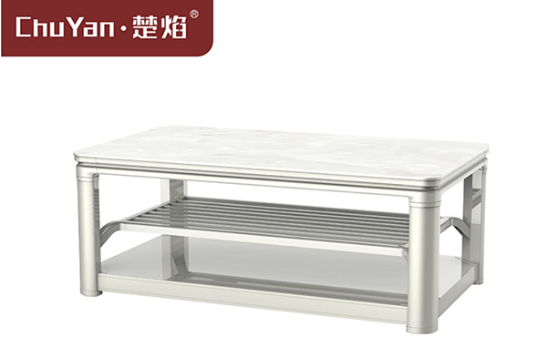 LETOU樂投高端升降茶幾電暖桌 茶幾智能升降電器Y24-1-奶油白[固定中層]