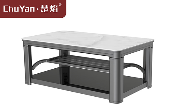 LETOU樂投高端升降茶幾電暖桌 茶幾智能升降電器B24-白玉石[固定中層]