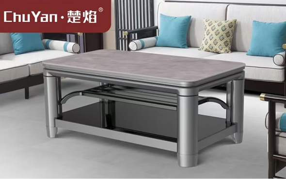 LETOU樂投高端升降茶幾電暖桌 茶幾智能升降電器L24-2-摩卡棕灰[高腳雙升降]