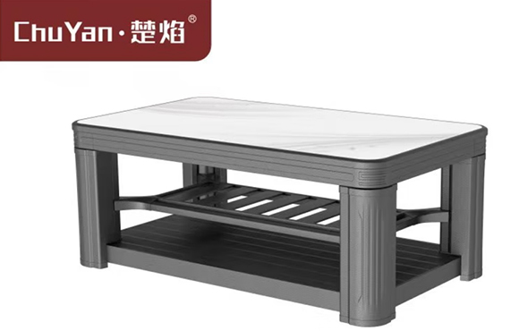 LETOU樂投高端升降茶幾電暖桌 茶幾智能升降電器Q23-2-雨花石玉[雙升降]